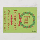 Postale Carte de table Holly Wreath Bunco #4 (Dos)