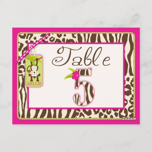 Postale Carte de table Jungle Monkey et Posters de animaux (Dos)