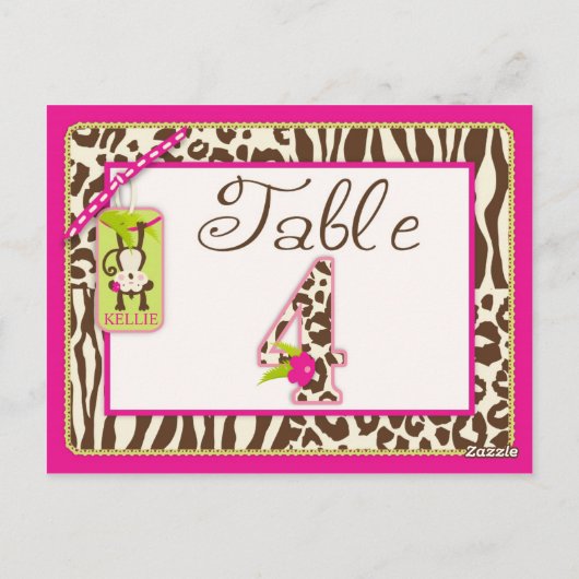 Postale Carte de table Jungle Monkey et Posters de animaux (Dos)