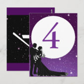 Postale Carte de table Mariage de nuit enchantée (Devant / Derrière)