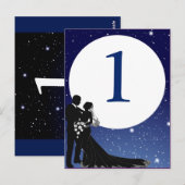 Postale Carte de table Mariage de nuit enchantée (Devant / Derrière)