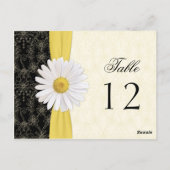 Postale Carte de table Mariage noir, ivoire, or, marguerit (Dos)