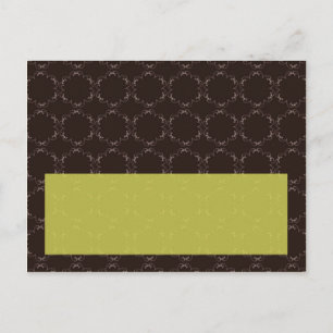 Postale Carte de table mariage vintage marron/vert à écrir