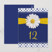 Postale Carte de table marine, jaune, blanc Polka Dot Dais (Devant / Derrière)