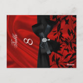 Postale Carte de Table Noir en Damas Rouge pour Placement  (Dos)