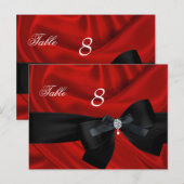 Postale Carte de table numéro siège Rouge Noir (Devant / Derrière)