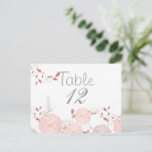 Postale Carte de table Papillons et Chrysanthèmes Corail (Debout devant)