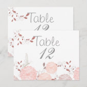 Postale Carte de table Papillons et Chrysanthèmes Corail (Devant / Derrière)