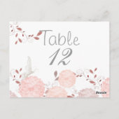 Postale Carte de table Papillons et Chrysanthèmes Corail (Dos)