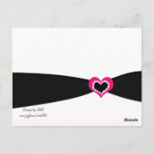 Postale Carte de table ruban noir coeur rose (Dos)