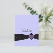 Postale Carte de table ruban noir et violet (Debout devant)