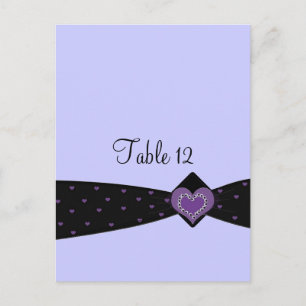 Postale Carte de table ruban noir et violet