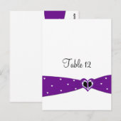 Postale Carte de table ruban violet (Devant / Derrière)