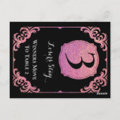 Postale Carte de table stylée Parties scintillant rose Bun (Dos)