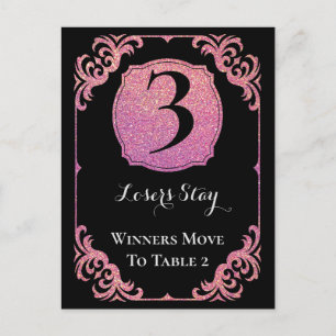Postale Carte de table stylée Parties scintillant rose Bun