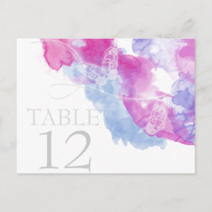 Postale Carte de table Watercolor Butterfly Raspberry Blis