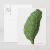 Postale Carte de Taïwan faite d'herbe (Devant / Derrière)