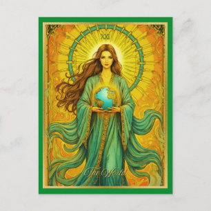 Postale Carte de tarot Art Nouveau Le Monde