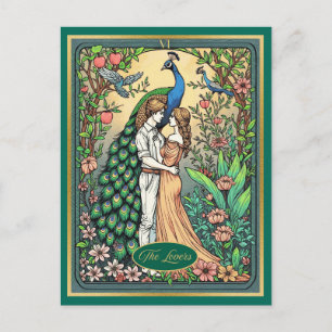 Postale Carte de tarot Art Nouveau, Les Amants