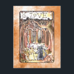 Postale Carte de tarot d'amour<br><div class="desc">Amour,  de ma plate-forme de tarot.  J'ai choisi d'éviter un appareillement des amants,  et ai à la place dessiné deux petits chats marchant ensemble,  pour représenter toutes les différentes sortes de l'amour et de l'association - amour fraternel,  amour romantique,  etc.</div>