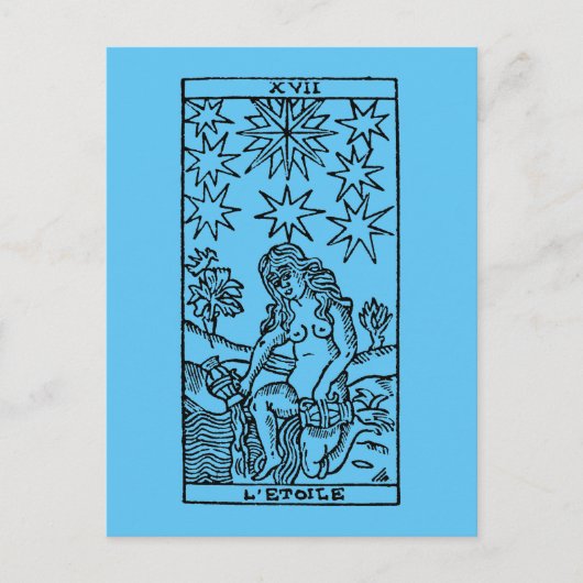 Postale Carte de tarot : Les étoiles (Devant)