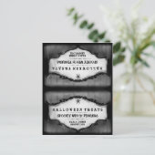 Postale Carte de tente Halloween Traitements - Gris & Noir (Debout devant)