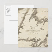 Postale Carte de Terre-Neuve (Devant / Derrière)
