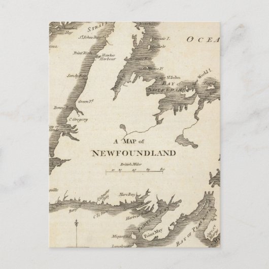 Postale Carte de Terre-Neuve (Devant)