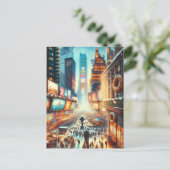 Postale Carte de Times Square Hiver. Noël (Debout devant)