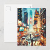 Postale Carte de Times Square Hiver. Noël (Devant / Derrière)