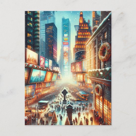 Postale Carte de Times Square Hiver. Noël (Devant)