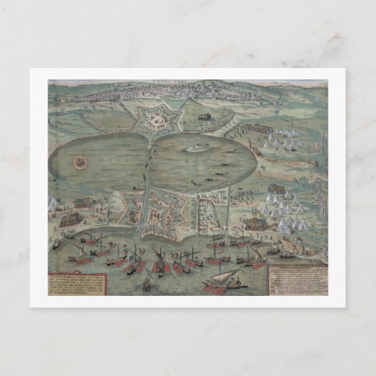 Postale Carte de Tunis, de 'Civitates Orbis Terrarum' par (Devant)