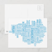 Postale Carte de type bleu du Grand Manchester (Devant / Derrière)