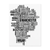 Carte de type noir du Grand Manchester