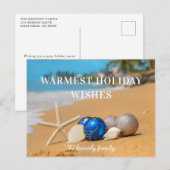 Postale Carte de vacances Christmas Coastal Beach (Devant / Derrière)