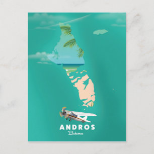 Postale Carte de vacances d'Andros Bahamas.