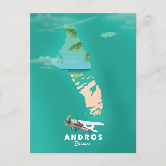 Postale Carte de vacances d'Andros Bahamas. (Devant)