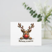 Postale 🎄 Carte de vacances de renne drôle 🦌✨ (Debout devant)