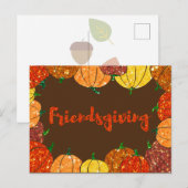 Postale Carte de vacances de Thanksgiving (Devant / Derrière)