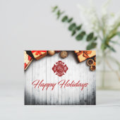 Postale Carte de vacances Firefighter (Debout devant)