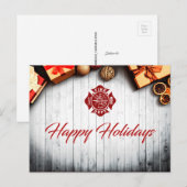 Postale Carte de vacances Firefighter (Devant / Derrière)