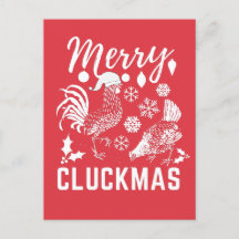 Carte de vacances Joyeux Cluckmas Poulet
