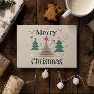 Postale Carte de vacances minimaliste de Noël moderne