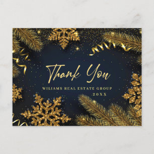 Postale Carte de vacances Noël Pine Corporate Merci