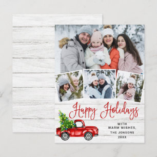Postale Carte de vacances Noël Red Farm Truck 4 Photo