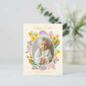 Postale Carte de vacances Pâques florale (Debout devant)