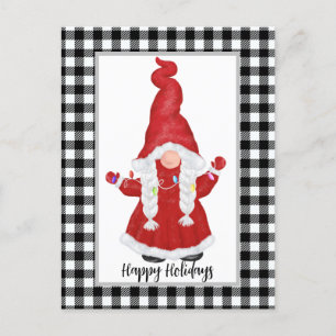 Postale Carte de vacances personnalisée Gnome de Père Noël