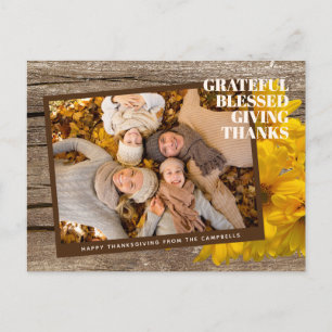 Postale Carte de vacances personnalisée Grateful Blessed G