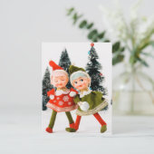 Postale Carte de vacances pliante, Joyeux elfe de Noël (Debout devant)