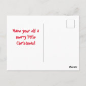 Postale Carte de vacances pliante, Joyeux elfe de Noël (Dos)